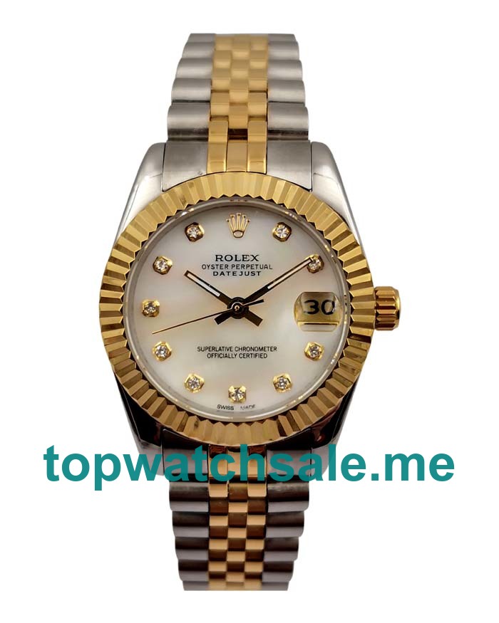 UK AAA Rolex Datejust 69173 31 MM White Mother-Of-Pearl Dials Unisex Replica Watches