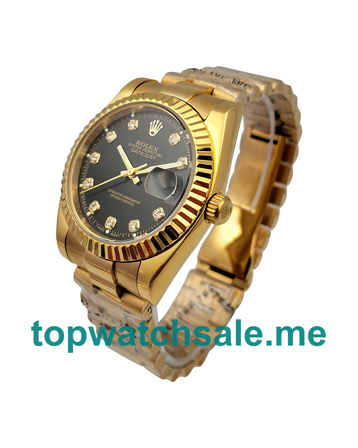 UK AAA Rolex Datejust 16238 36 MM Black Dials Men Replica Watches