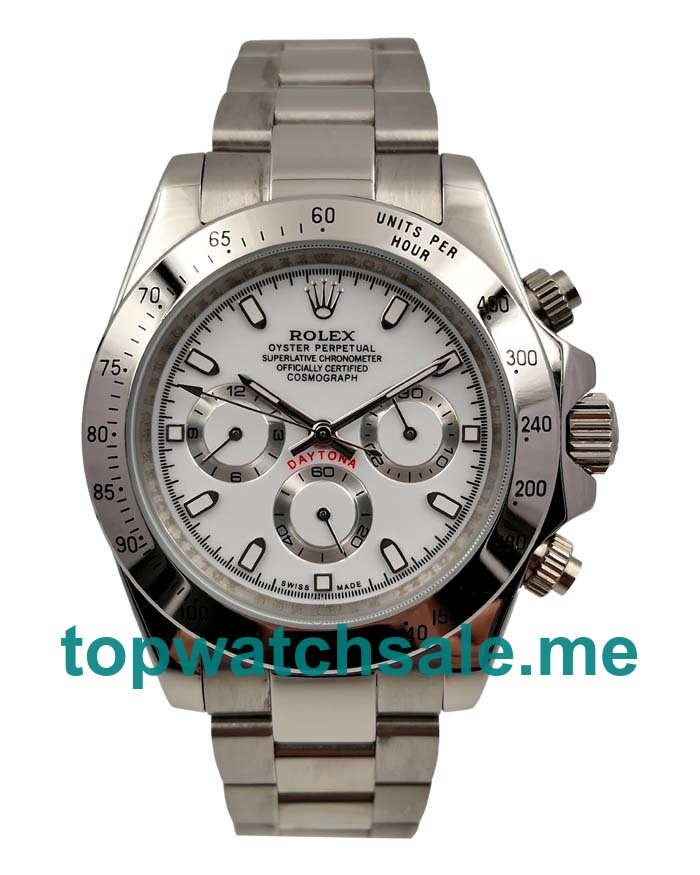 UK AAA Rolex Daytona 116520 40 MM White Dials Men Replica Watches