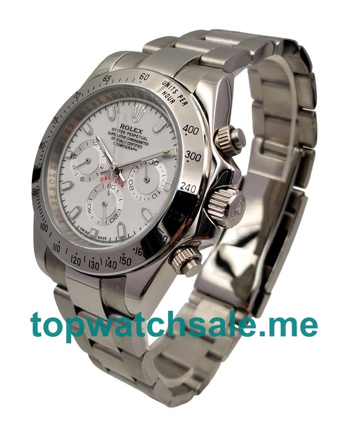 UK AAA Rolex Daytona 116520 40 MM White Dials Men Replica Watches