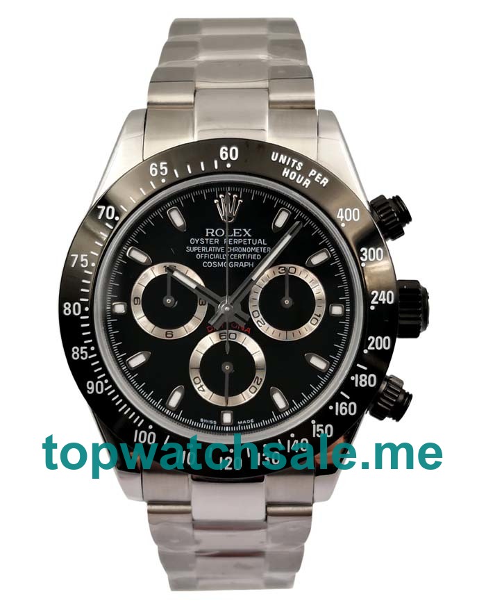 UK Swiss Made Rolex Daytona 116500 LN 40 MM Black Dials Men Replica Watches