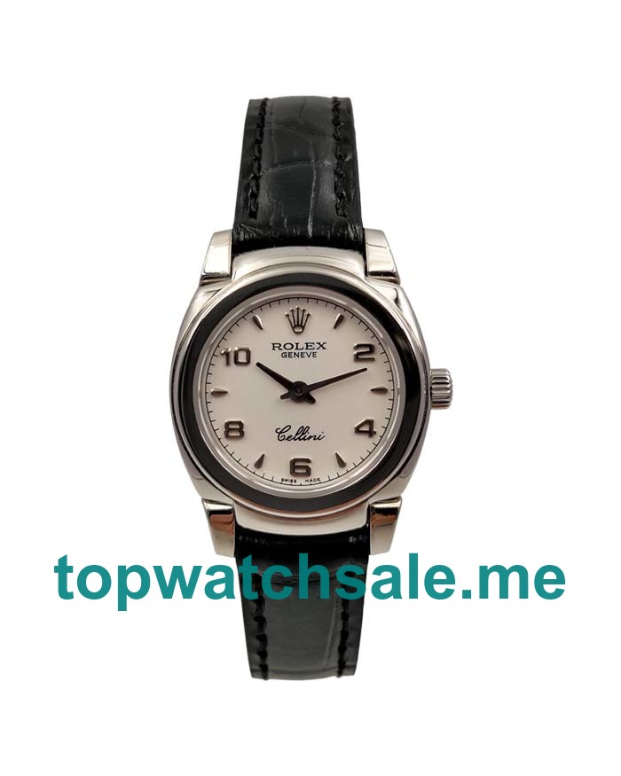 UK AAA Rolex Cellini 5310 25 MM White Dials Women Replica Watches