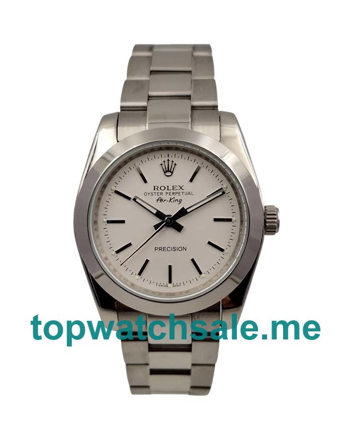 UK AAA Rolex Air-King 14000 36 MM White Dials Unisex Replica Watches