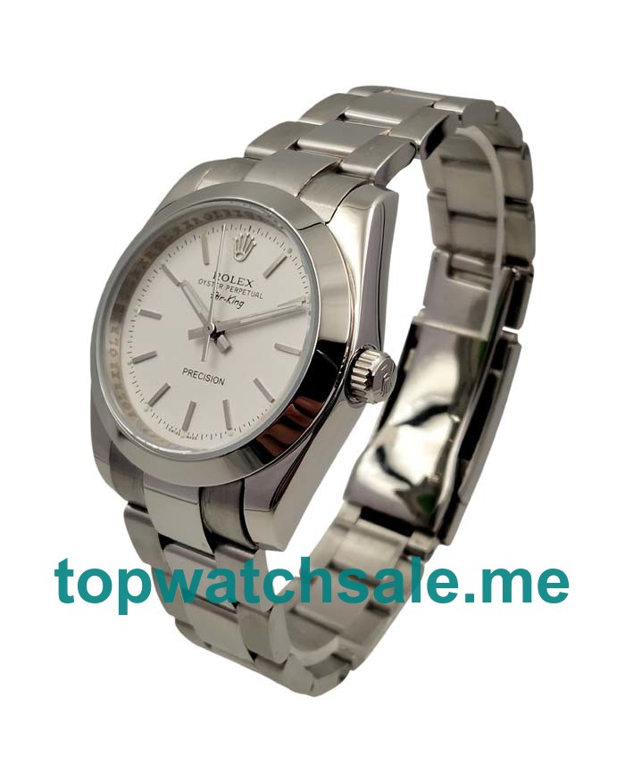 UK AAA Rolex Air-King 14000 36 MM White Dials Unisex Replica Watches
