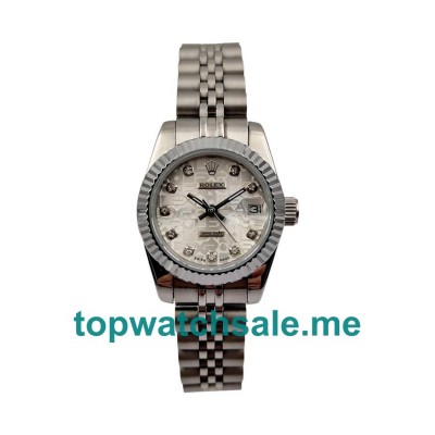 UK AAA Rolex Lady-Datejust 79174 26 MM Silver Dials Women Replica Watches