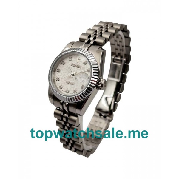 UK AAA Rolex Lady-Datejust 79174 26 MM Silver Dials Women Replica Watches