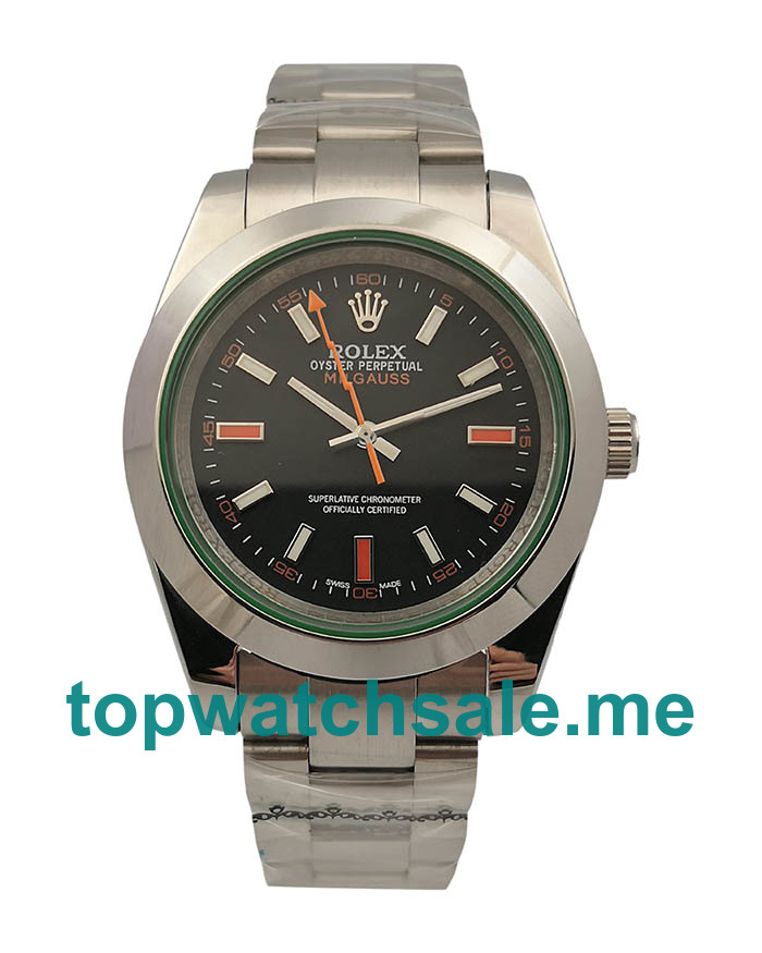 UK AAA Rolex Milgauss 116400GV 41 MM Black Dials Men Replica Watches
