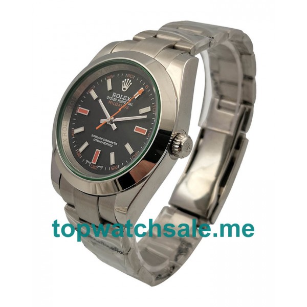 UK AAA Rolex Milgauss 116400GV 41 MM Black Dials Men Replica Watches