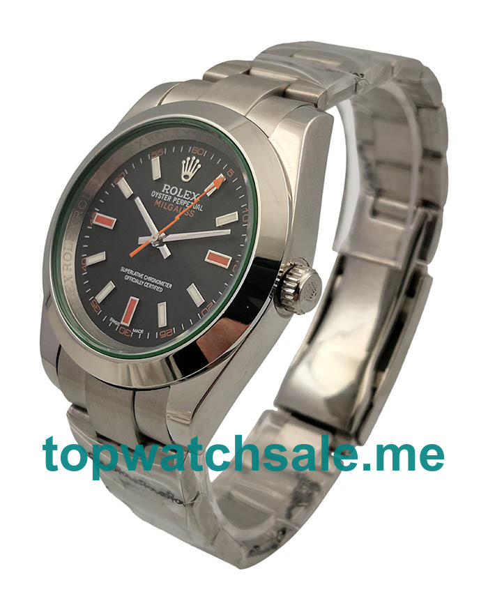 UK AAA Rolex Milgauss 116400GV 41 MM Black Dials Men Replica Watches