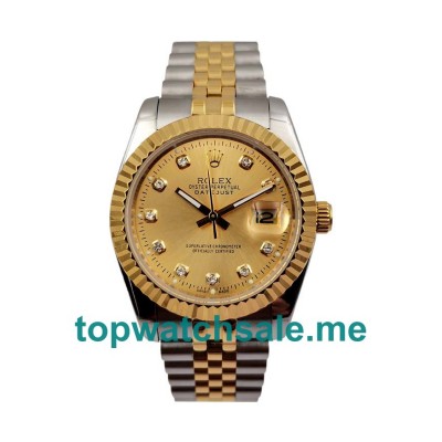 UK AAA Rolex Datejust 16233 36 MM Champagne Dials Men Replica Watches