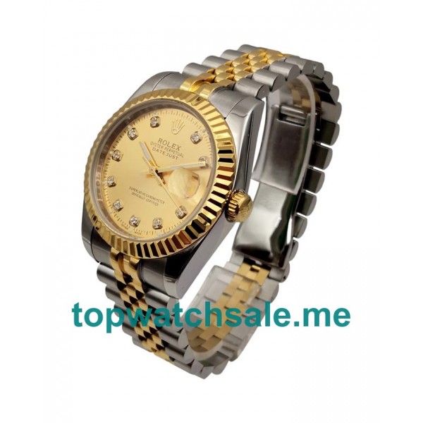 UK AAA Rolex Datejust 16233 36 MM Champagne Dials Men Replica Watches