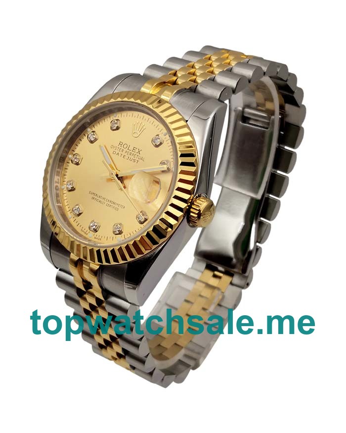 UK AAA Rolex Datejust 16233 36 MM Champagne Dials Men Replica Watches
