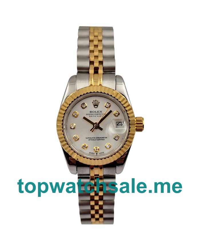 UK AAA Rolex Lady-Datejust 179173 26 MM Silver Dials Women Replica Watches