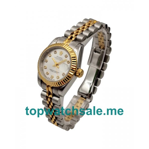 UK AAA Rolex Lady-Datejust 179173 26 MM Silver Dials Women Replica Watches