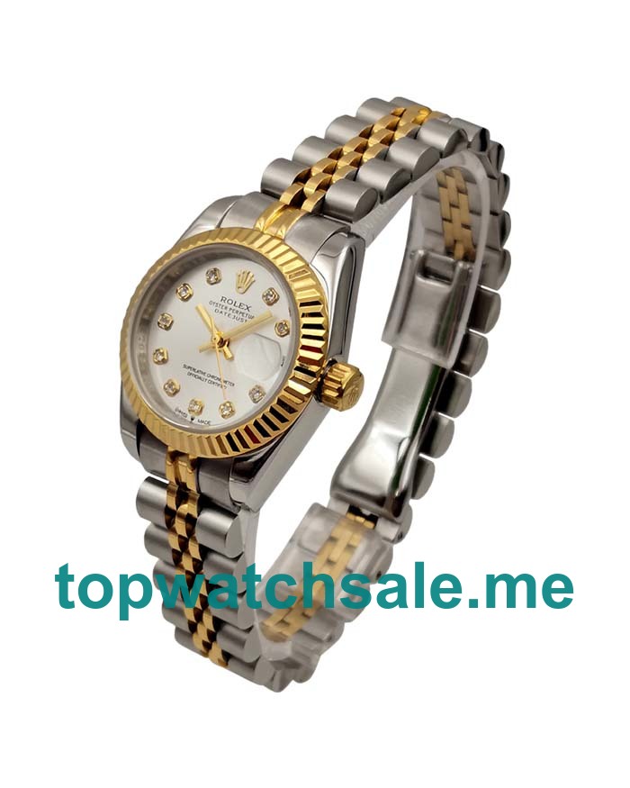 UK AAA Rolex Lady-Datejust 179173 26 MM Silver Dials Women Replica Watches