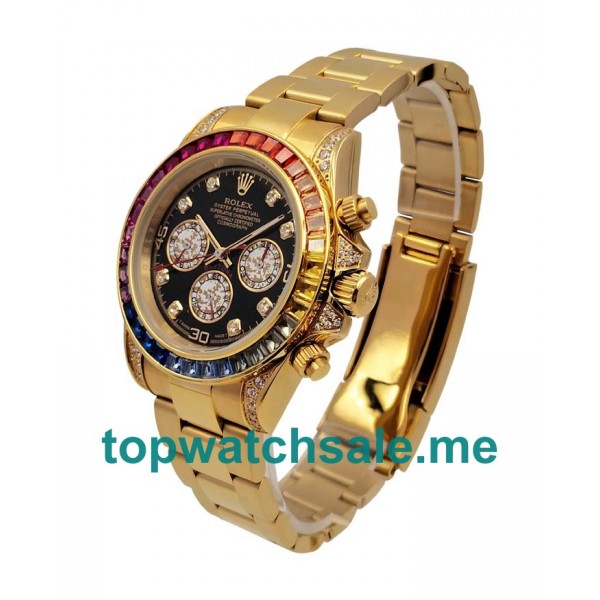 UK AAA Rolex Daytona 116598 RBOW 40 MM Black Dials Men Replica Watches