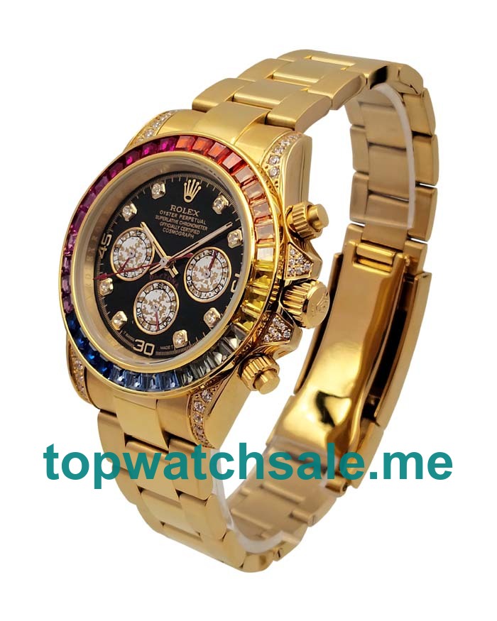 UK AAA Rolex Daytona 116598 RBOW 40 MM Black Dials Men Replica Watches
