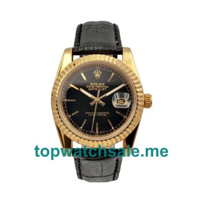 UK AAA Rolex Datejust 116138 36 MM Black Dials Men Replica Watches