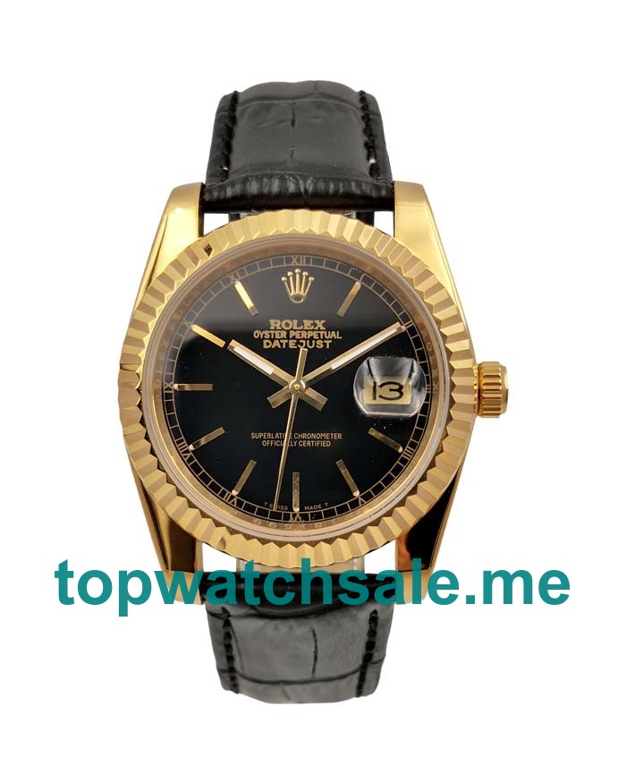 UK AAA Rolex Datejust 116138 36 MM Black Dials Men Replica Watches