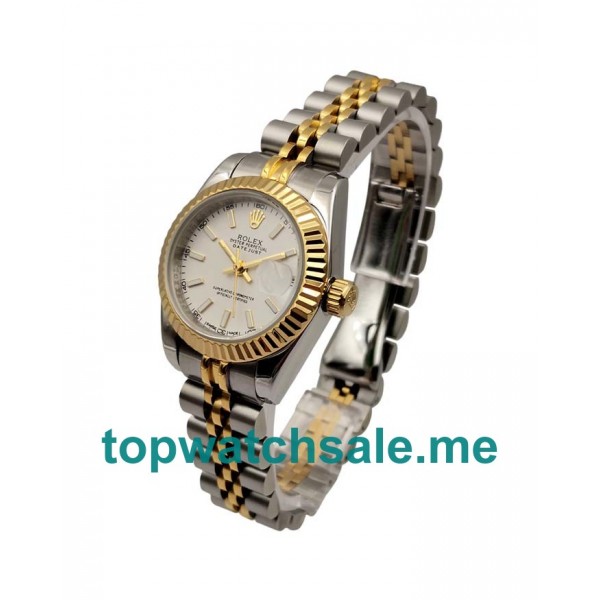 UK AAA Rolex Lady-Datejust 179173 26 MM White Dials Women Replica Watches