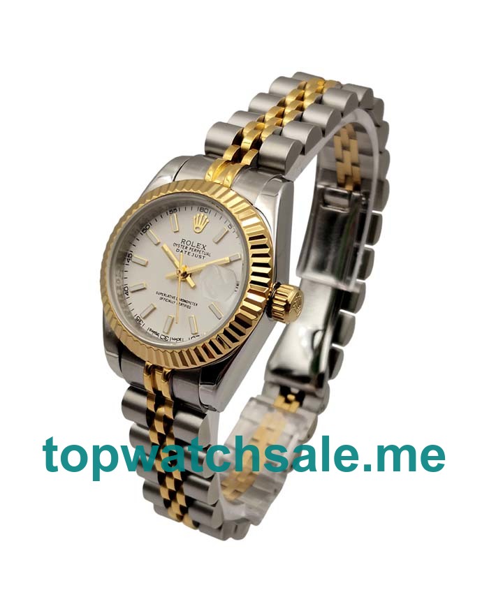 UK AAA Rolex Lady-Datejust 179173 26 MM White Dials Women Replica Watches