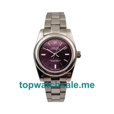 UK AAA Rolex Oyster Perpetual 177200 31 MM Purple Dials Women Replica Watches
