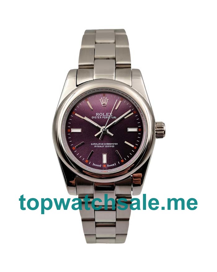 UK AAA Rolex Oyster Perpetual 177200 31 MM Purple Dials Women Replica Watches