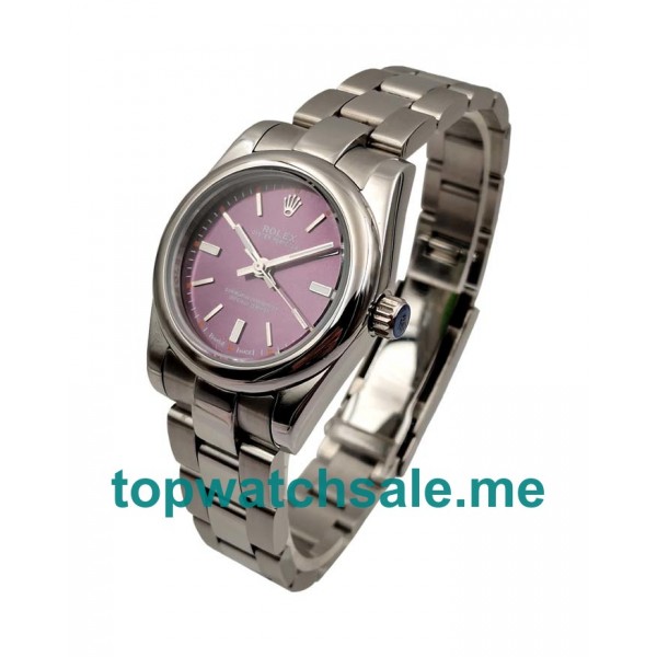 UK AAA Rolex Oyster Perpetual 177200 31 MM Purple Dials Women Replica Watches