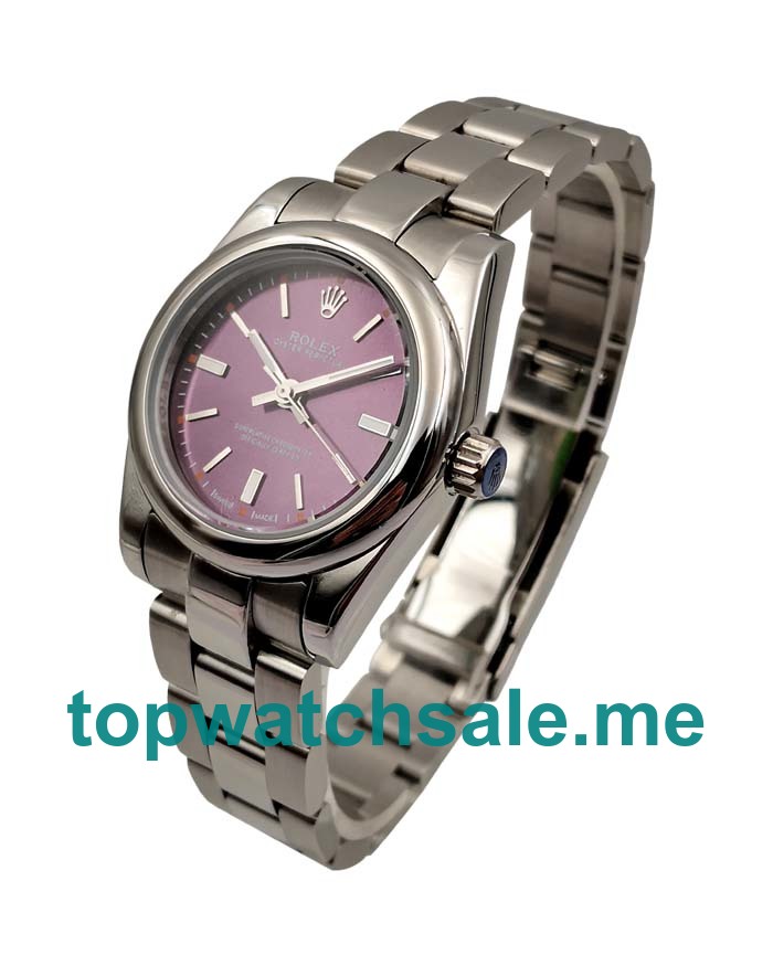 UK AAA Rolex Oyster Perpetual 177200 31 MM Purple Dials Women Replica Watches