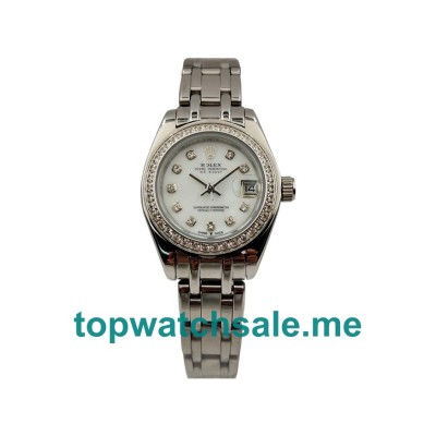 UK AAA Rolex Pearlmaster 80299 26 MM White Dials Women Replica Watches
