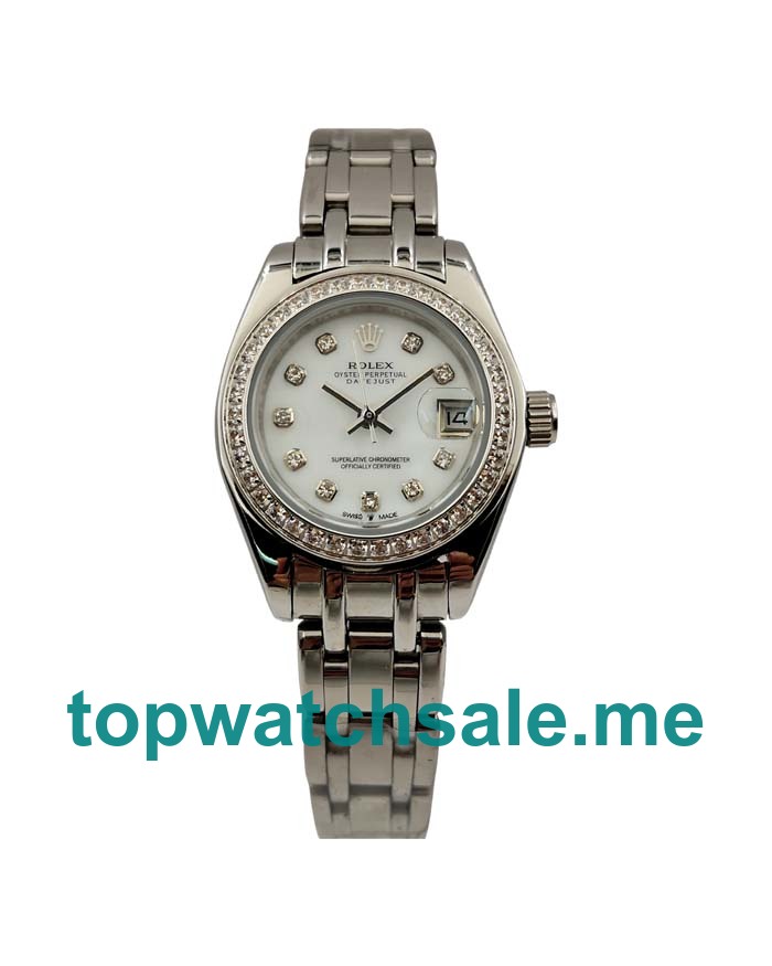 UK AAA Rolex Pearlmaster 80299 26 MM White Dials Women Replica Watches