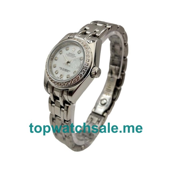 UK AAA Rolex Pearlmaster 80299 26 MM White Dials Women Replica Watches