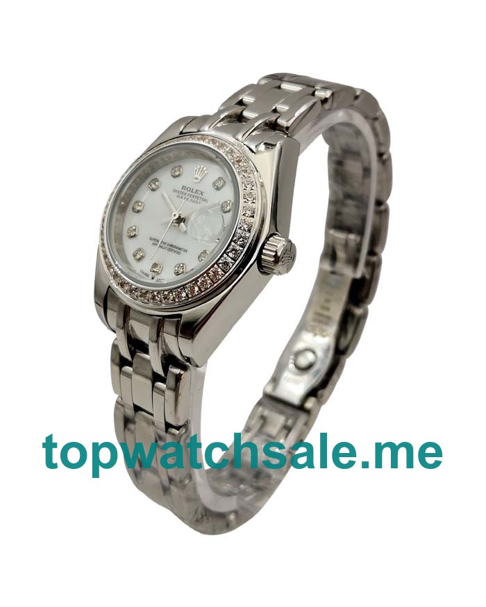 UK AAA Rolex Pearlmaster 80299 26 MM White Dials Women Replica Watches