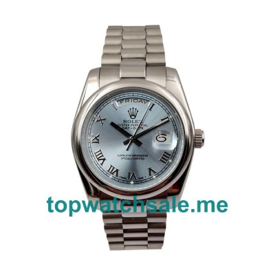 UK AAA Rolex Day-Date 118206 36 MM Blue Dials Men Replica Watches