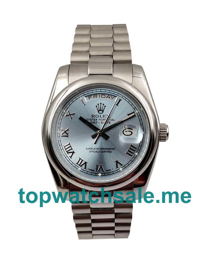 UK AAA Rolex Day-Date 118206 36 MM Blue Dials Men Replica Watches