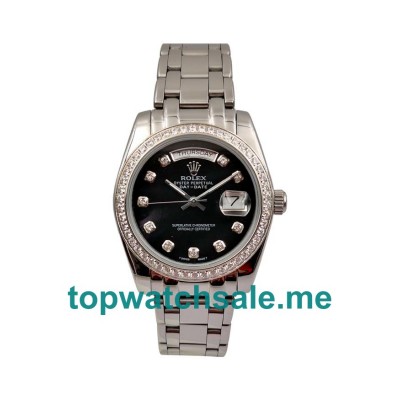 UK AAA Rolex Day-Date 118346 36 MM Black Dials Men Replica Watches