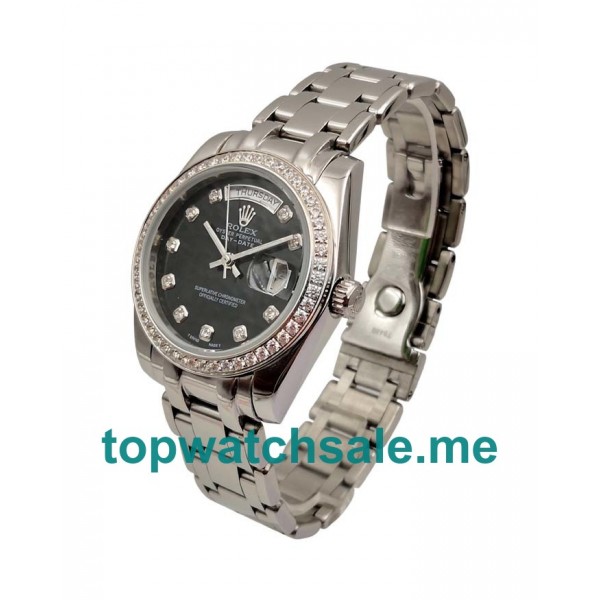 UK AAA Rolex Day-Date 118346 36 MM Black Dials Men Replica Watches