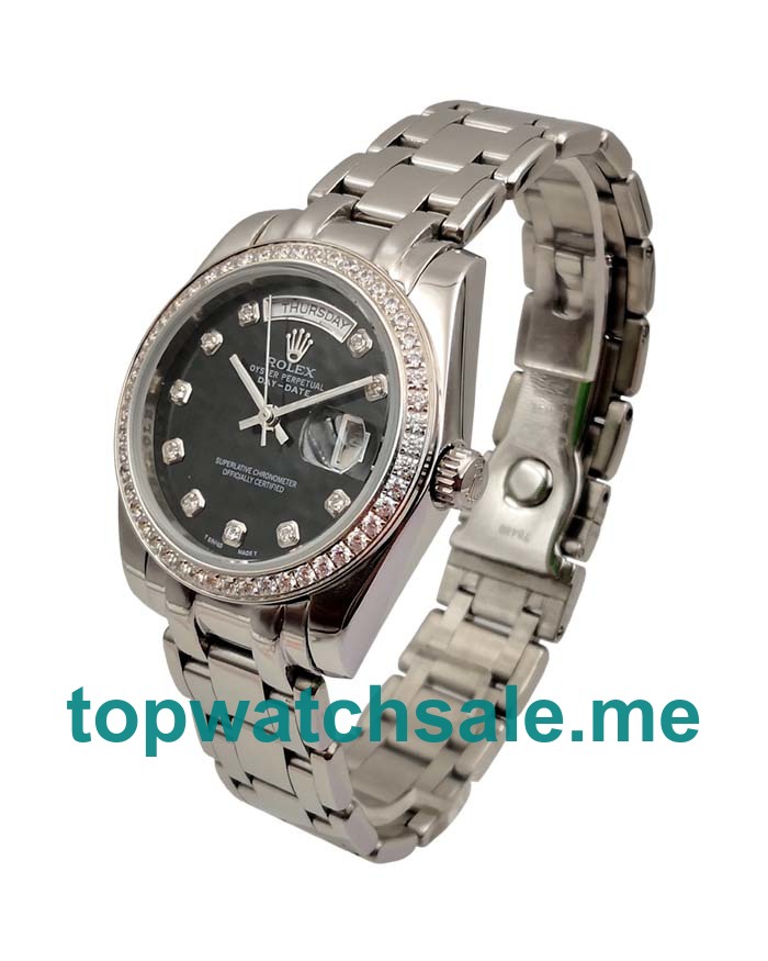 UK AAA Rolex Day-Date 118346 36 MM Black Dials Men Replica Watches