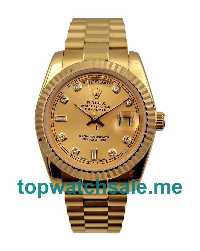 UK AAA Rolex Day-Date 118238 36 MM Champagne Dials Men Replica Watches