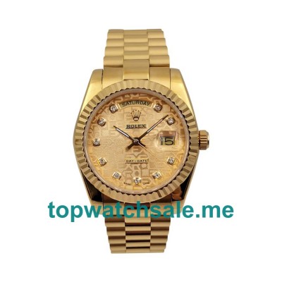 UK AAA Rolex Day-Date 118238 36 MM Champagne Dials Men Replica Watches