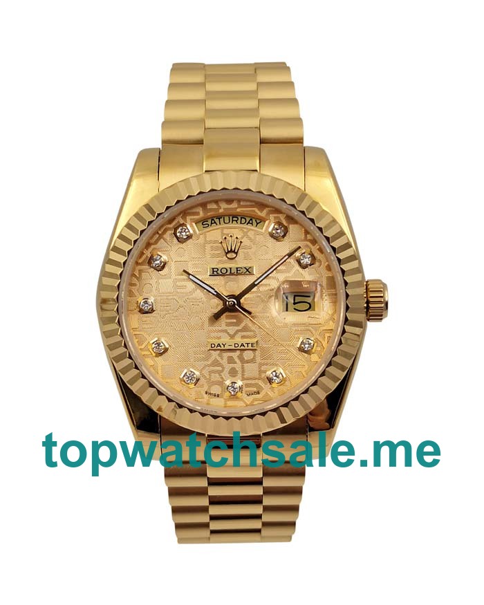 UK AAA Rolex Day-Date 118238 36 MM Champagne Dials Men Replica Watches