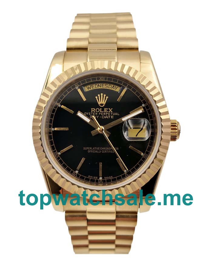 UK AAA Rolex Day-Date 118238 36 MM Black Dials Men Replica Watches