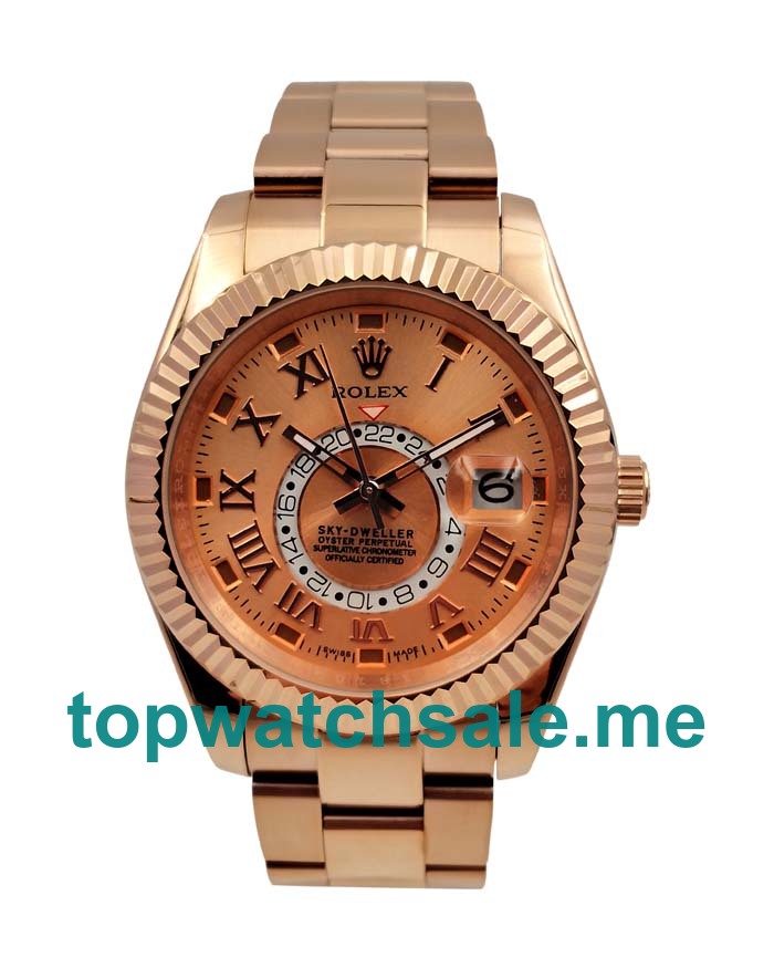 UK AAA Rolex Sky-Dweller 326935 40.5 MM Champagne Dials Men Replica Watches