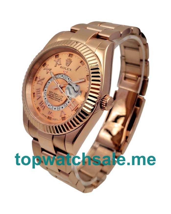 UK AAA Rolex Sky-Dweller 326935 40.5 MM Champagne Dials Men Replica Watches