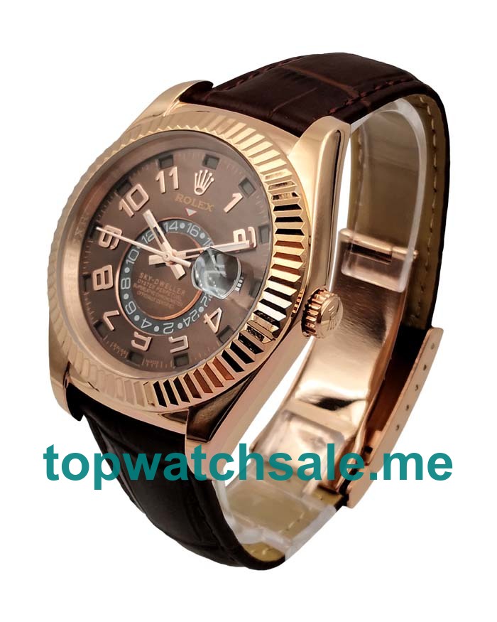 UK AAA Rolex Sky-Dweller 326135 42 MM Brown Dials Men Replica Watches