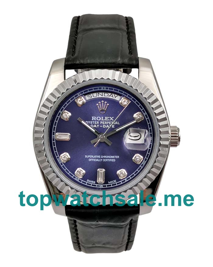 UK AAA Rolex Day-Date 118139 36 MM Blue Dials Men Replica Watches