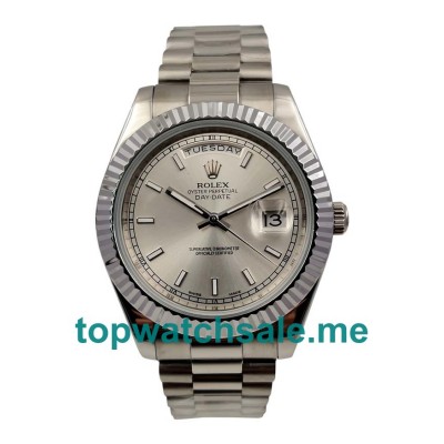 UK AAA Rolex Day-Date II 218239 41 MM Silver Dials Men Replica Watches