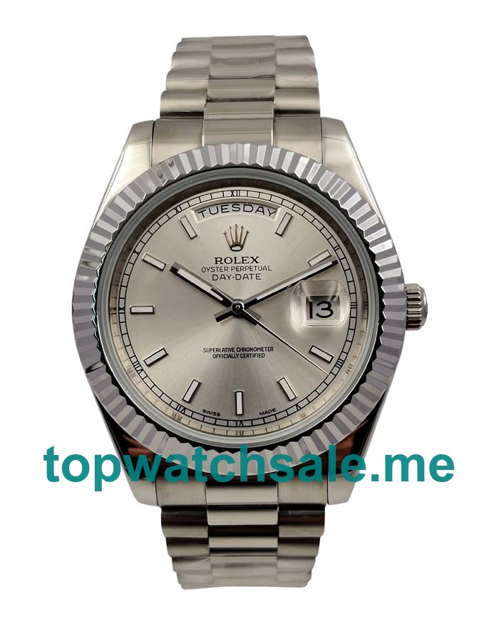 UK AAA Rolex Day-Date II 218239 41 MM Silver Dials Men Replica Watches