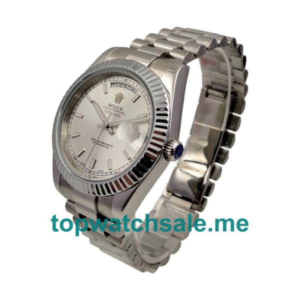 UK AAA Rolex Day-Date II 218239 41 MM Silver Dials Men Replica Watches