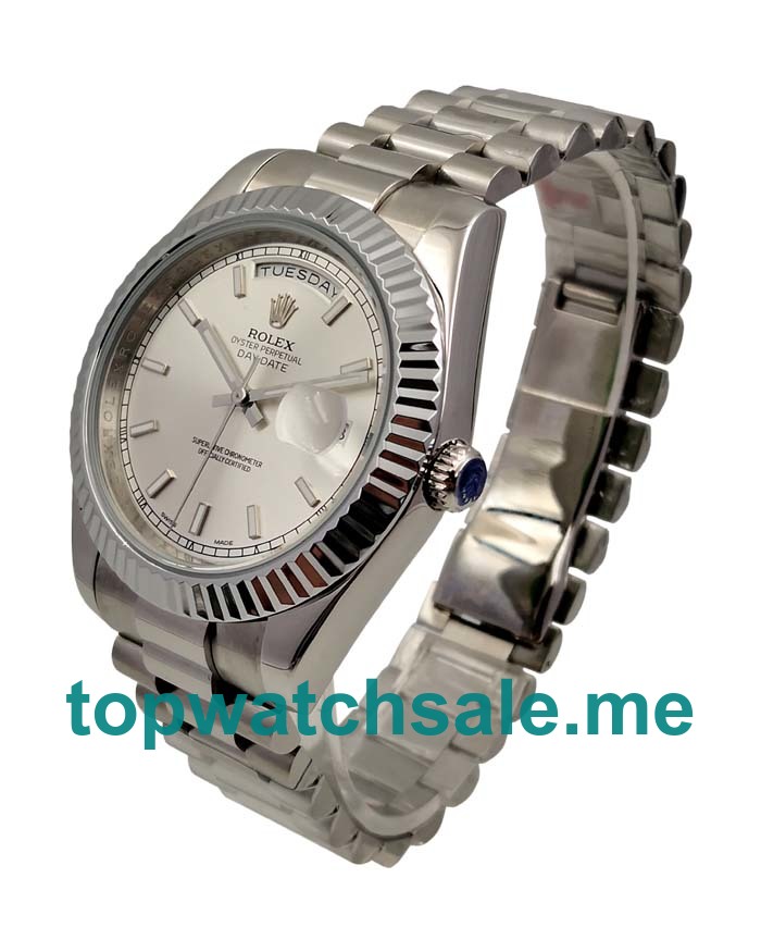 UK AAA Rolex Day-Date II 218239 41 MM Silver Dials Men Replica Watches